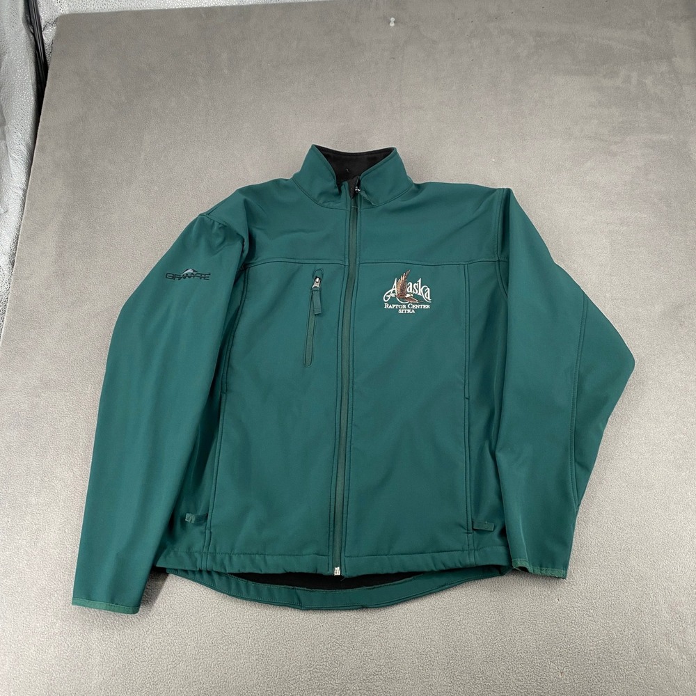 Granyte Alaska Raptor Center Sitka Softshell Fleece Lined Jacket Green Mens M
